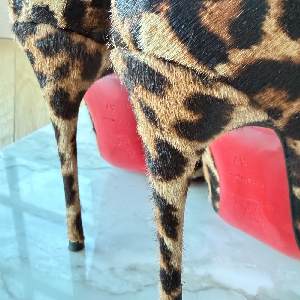Christian Louboutin Leopard Print Heeled Boots - Picture 4 of 8
